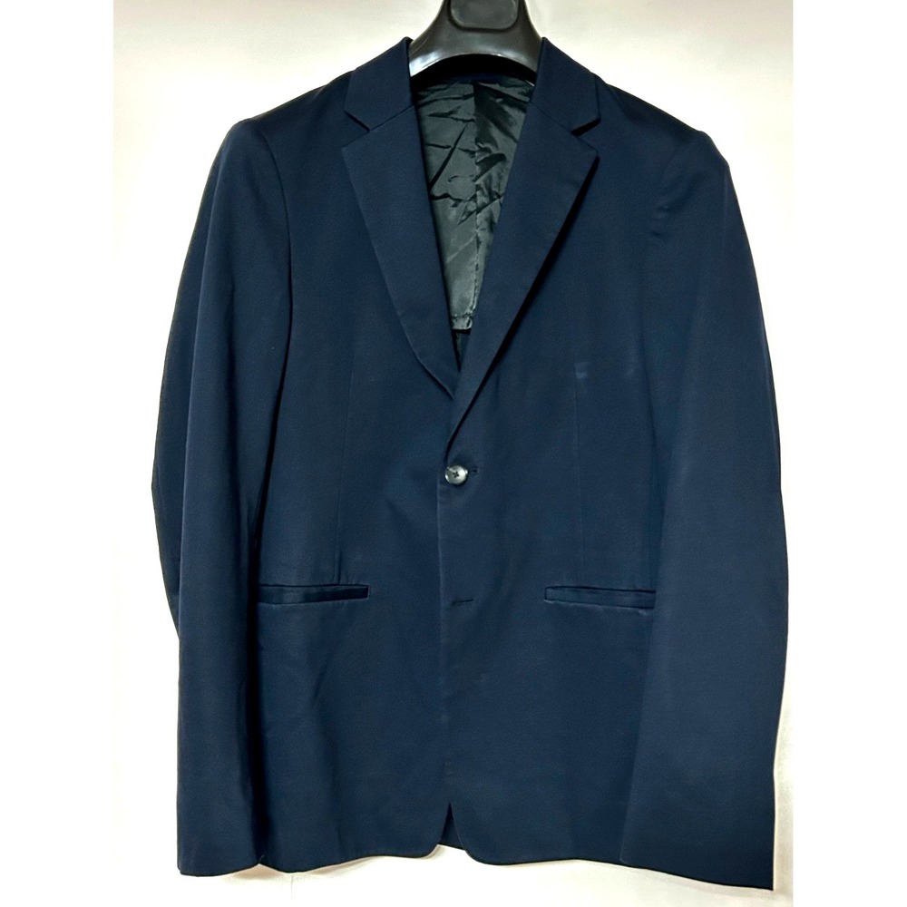 Theory Men Compact Ponte Semi Tech Blazer Navy Blue Solid Sz 38R
